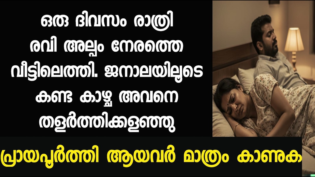 ​ഒരു ദിവസം രാത്രി രവി അല്പം നേരത്തെ വീട്ടിലെത്തി.. ജനാലയിലൂടെ കണ്ട കാഴ്ച അവനെ തളർത്തിക്കളഞ്ഞു