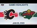 NHL Highlights | Flames vs Wild – Jan. 5, 2020