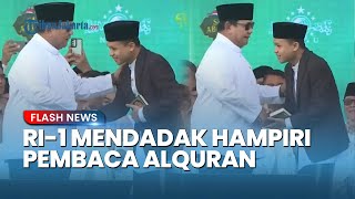 Momen Tak Terduga, Prabowo Mendadak Berdiri Hampiri Pembaca Alquran di Peringatan 1 Abad NU