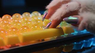 🍍 Typing on Pineapple Gel Keys ASMR 🍍 screenshot 1