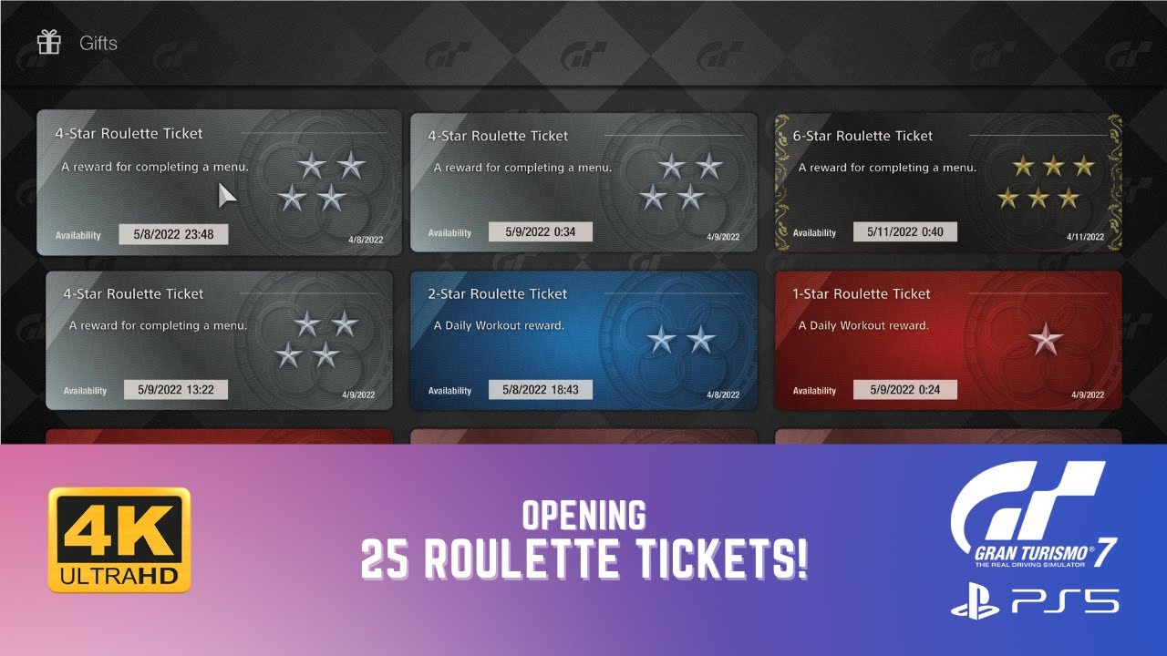 Gran Turismo 7 - Opening 25 Roulette Tickets! - 4K 60fps HDR PS5
