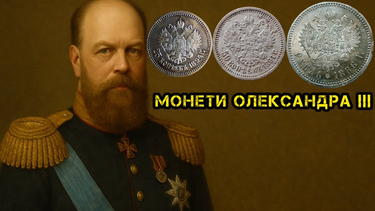 МОНЕТНІ ШЕДЕВРИ ОЛЕКСАНДРА 3. НАЙДОРОЖЧІ СРІБНІ МОНЕТИ ОЛЕКСАНДРА 3. 25-50 КОПІЙОК ТА РУБЛІ ІМПЕРІЇ.