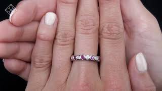 Stellato Ruby and Diamond Eternity Ring in 9K White Gold - E5051