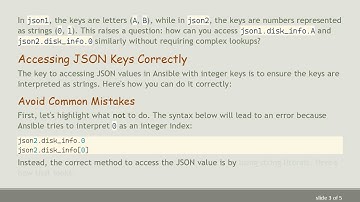 Accessing JSON Object Keys as Integers in Ansible
