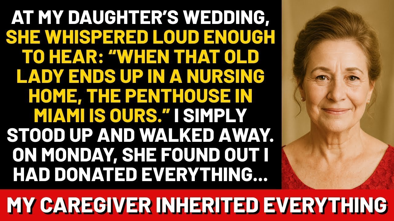 At my daughter’s wedding, she whispered loud enough to hear: “When that old lady ends up....