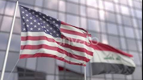 Waving Flags of the United States and Iraq | Motion Graphics - Envato elements