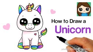 unicorn draw drawings easy drawing beanie unicorns step boos cartoon stuff kawaii animal simple paintingvalley