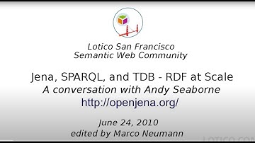 Lotico Event: Jena, SPARQL and TDB   RDF at Scale, a Conversation with Andy Seaborne