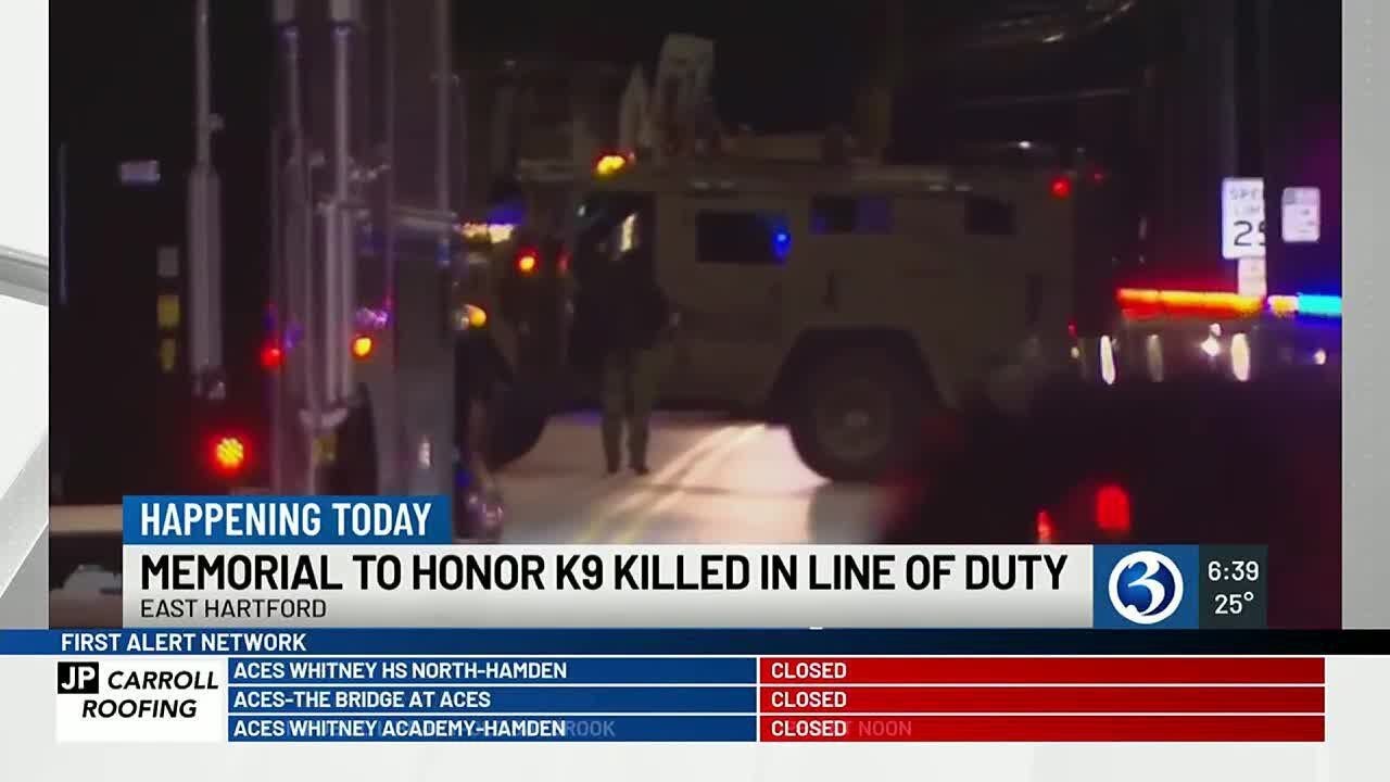 VIDEO: Memorial service today or K9 killed in the line of duty - YouTube
