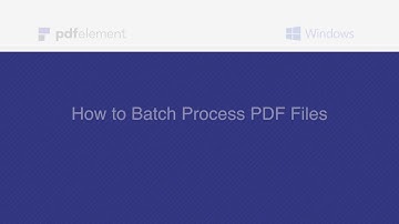 PDFelement - How to Batch Process PDF Files