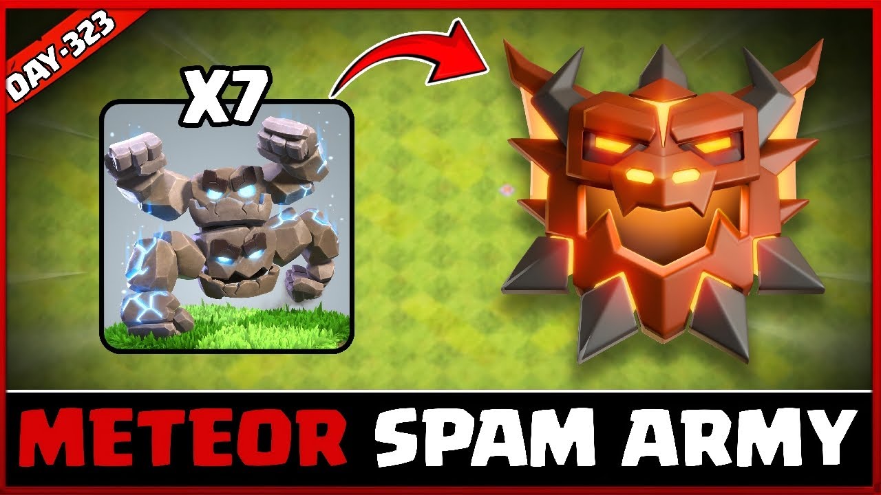 AFTER UPDATE METEOR GOLEM ATTACK STRATEGY | METEOR GOLEM WORKS? ( CLASH OF CLANS) DAY -326
