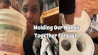 Molding Our Hands Together Forever ♡ | Luna Bean Hand Casting |Weekend Getaway Part 2 #diy #molding