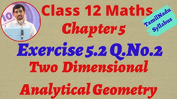 Class 12  Maths | Exercise 5.2 Q.No.2 | Two dimensional Anaytical Geometry II
