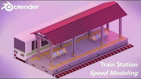 Train Station || Blender Speed Modeling