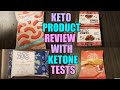 KETO PRODUCT REVIEW WITH KETONE TESTS! SCHOOLYARD SNACKS, CHOC ZERO, KETO WISE, AND PROTI CHIPS!