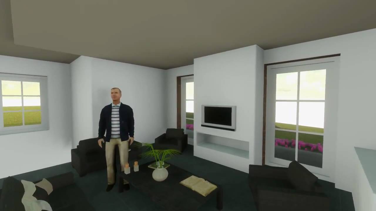 3D animatiefilm schetsontwerp villa Delfgauw