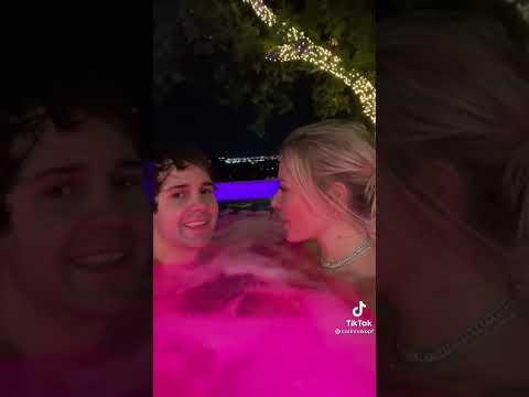 Corinna kopf & David Dobrik in the pool together