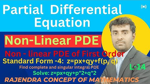 Non Linear Partial Differential Equation First Order | Solve z=px+qy+p^2+q^2