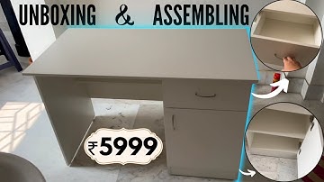 DeckUp Hermes Engineered Wood Study & Computer Table and Office Desk Unboxing and Assembling