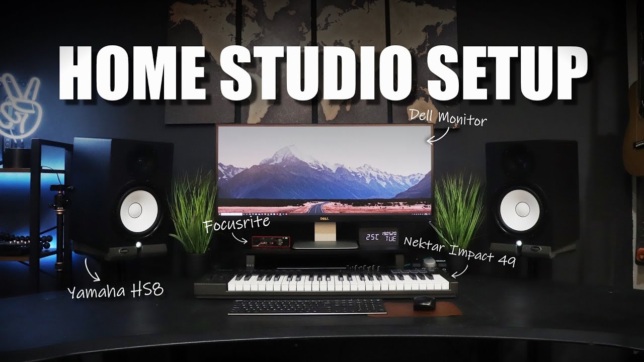 MINIMALIST  and Music HOME STUDIO Setup (studio tour) 