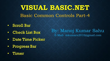 Basic Common Controls of VB NET ScrollBar CheckedListBox DateTimePicker ProgressBar