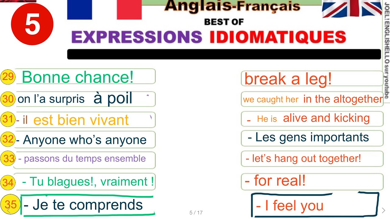 LES EXPRESSIONS. (ANGLAIS FRANÇAIS) BEST OF [3] YouTube