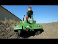 Playing in the dirt with kids tank and tractors | Tractors for kids