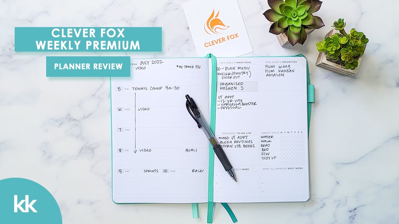 Clever Fox Planner Review Undated Weekly A5 Softbound Week on One Page SO MANY NOTES PAGES