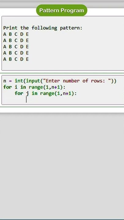 Pattern Program in Python | for loop in python | Number Pattern Program ...