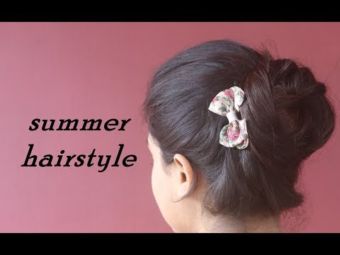 easy-summer-bun-for-school-collegeworkoffice|-running-late-hairstyle|beautybook