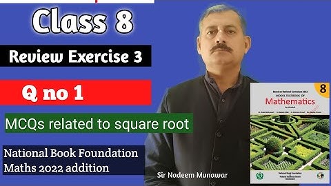 Class 8 Review Exercise 3 Q no 2 MCQs related to square root Federal Board Maths Sir Nadeem Munawar