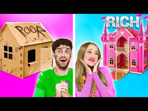 1-Star vs 5-Star Room Makeover Challenge! Amazing Crafts and Easy DIY Tricks by 123 GO!