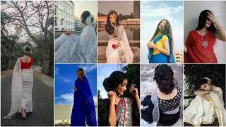 Top 20  Hide Face Poses in Saree  | Snapchat Hidden Face Selfie Poses | Snapchat Selfie