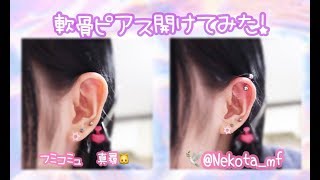 【初】16G/軟骨ピアス開けてみた！【ニードル・ストレートバーベル】