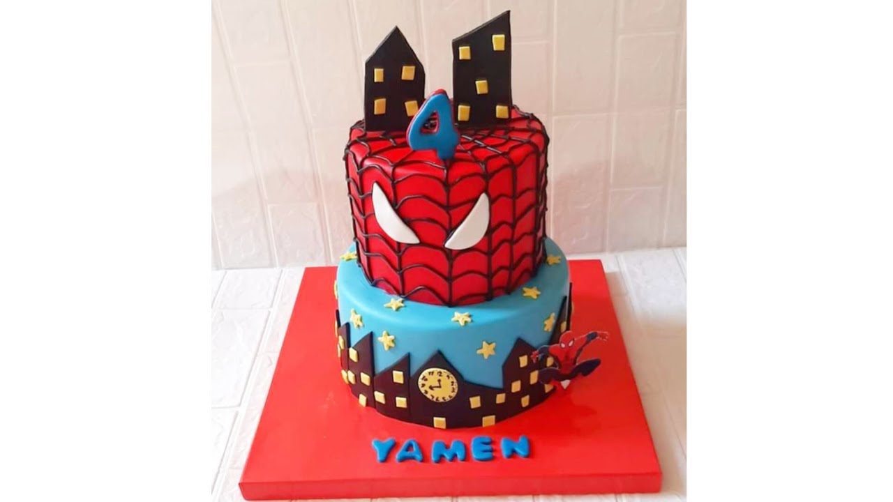 تورته دورين اسبيدر مان تغليف بعجينه السكر