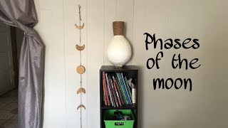 DIY Fases de la luna (Phases of the moon wall hanging ) decoración de pared en cartón y papel