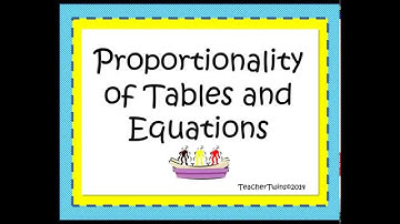 Constant of Proportionality of Tables and Equations