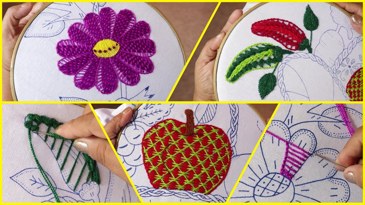 BORDADO FANTASÍA PUNTADAS FÁCILES Y RÁPIDAS  Hand embroidery #9 | EASY EMBROIDERY @BORDADOS FACILES