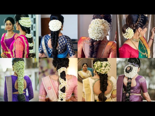 5 Jasmine Flower Hairstyles | Mullapoo Hairstyles | Keerthi's Katalog -  YouTube