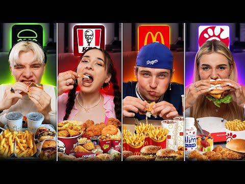 ASMR MUKBANG challenge // The MOST HIGH-CALORIE AMERICAN FAST FOOD (With SUBTITLES)