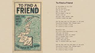 Tom Petty - To Find A Friend (Official Lyric Video)