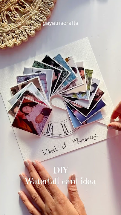 DIY waterfall card wheel of memories #crafts #diy #art #papercrafting #artist #giftideas