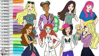 Barbie and Friends Coloring Book Compilation Ken Renee Daisy Nikki Teresa Summer and Skipper