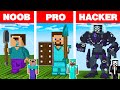 Minecraft NOOB vs PRO vs HACKER: LEGO STATUE HOUSE BUILD CHALLENGE in Minecraft Animation