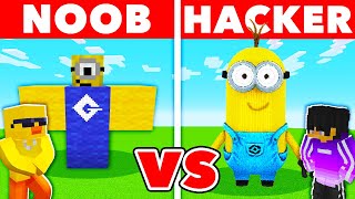 NOOB vs HACKER: I Cheated In a MINION Build Challenge in Minecraft