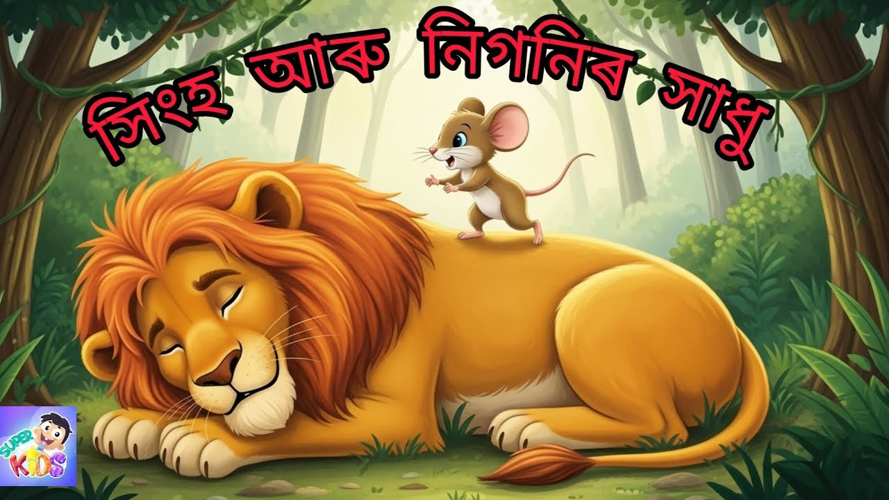 Lion and Little Mouse।। সিংহ আৰু নিগনিৰ সাধু।। 