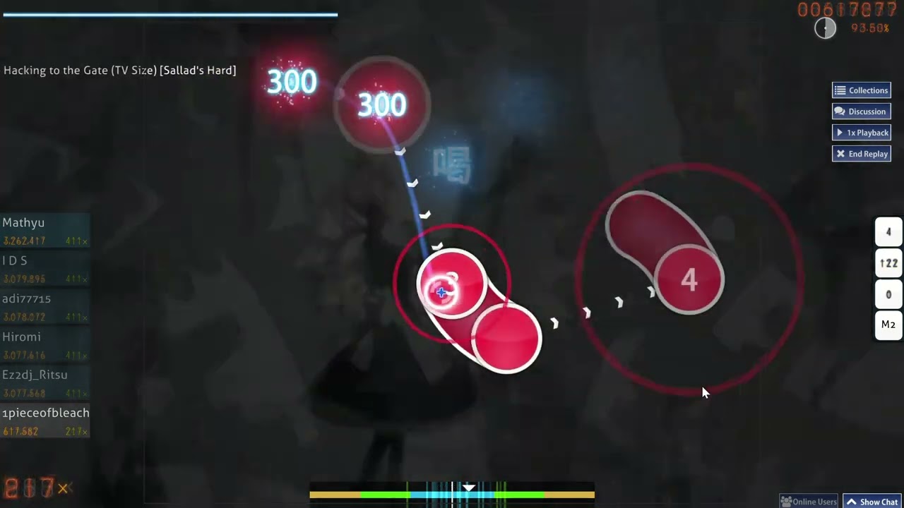 osu! Steins;Gate Opening - Hacking to the Gate [32pp 3.74★ 88.02% A ×410 no combo breaks]