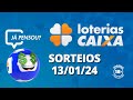 Loterias CAIXA: +Milionária, Mega-Sena, Quina e mais 13/01/2024