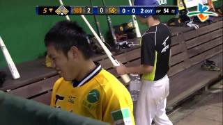 20131013 CPBL 獅VS象 5下 陳子豪這下跟林志祥樑子結大了，生涯前兩打擊都遭他接殺