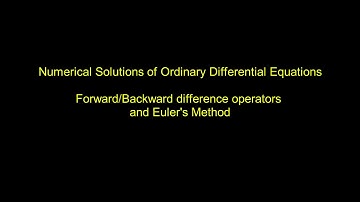 Numerical Methods for ODEs - Forward/Backward difference operators, Ruler